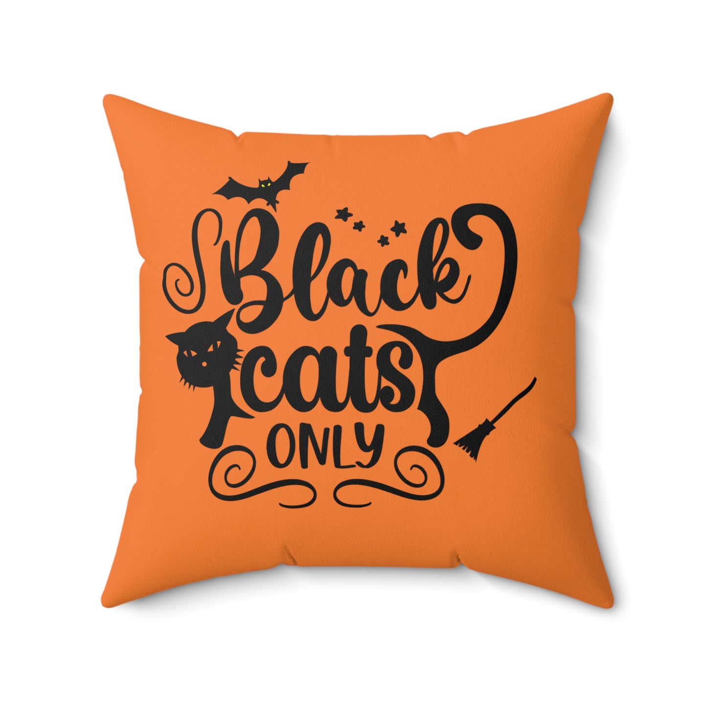Coussin décoratif pour Halloween avec chats noirs uniquement, coussin décoratif orange et noir pour Halloween, coussins de canapé, coussins mignons pour Halloween, décoration de patio