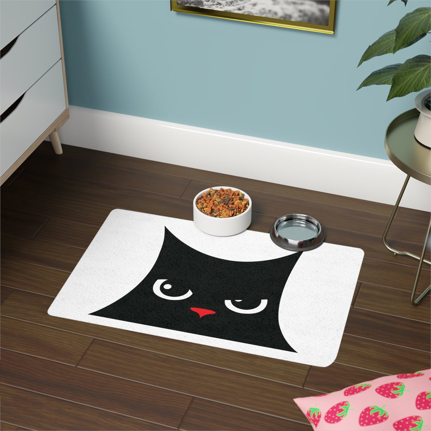 Alfombrilla para comida para mascotas con forma de cara de gato Whisker Wonderland
