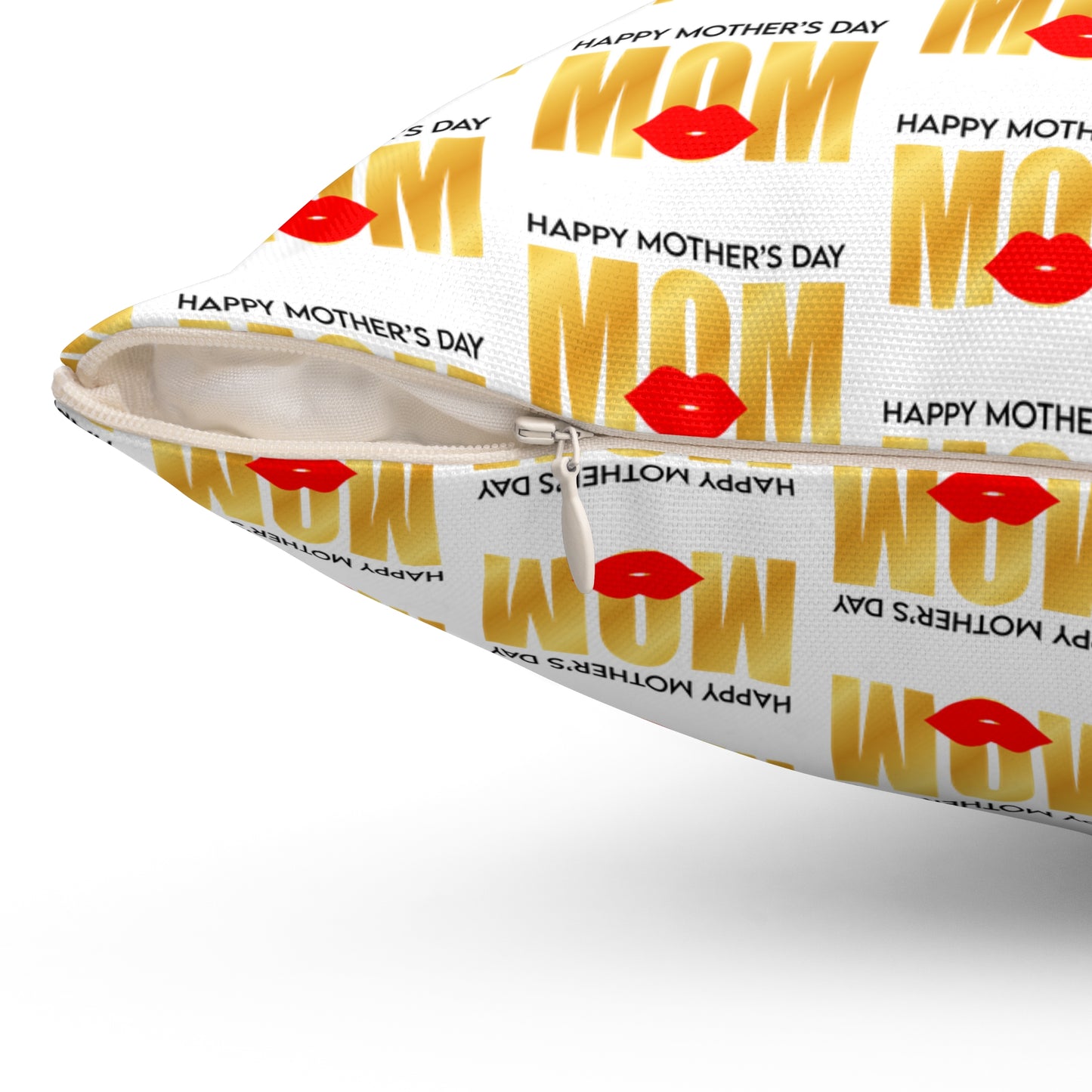 Delicia del Día de la Madre: Almohada decorativa con estampado blanco