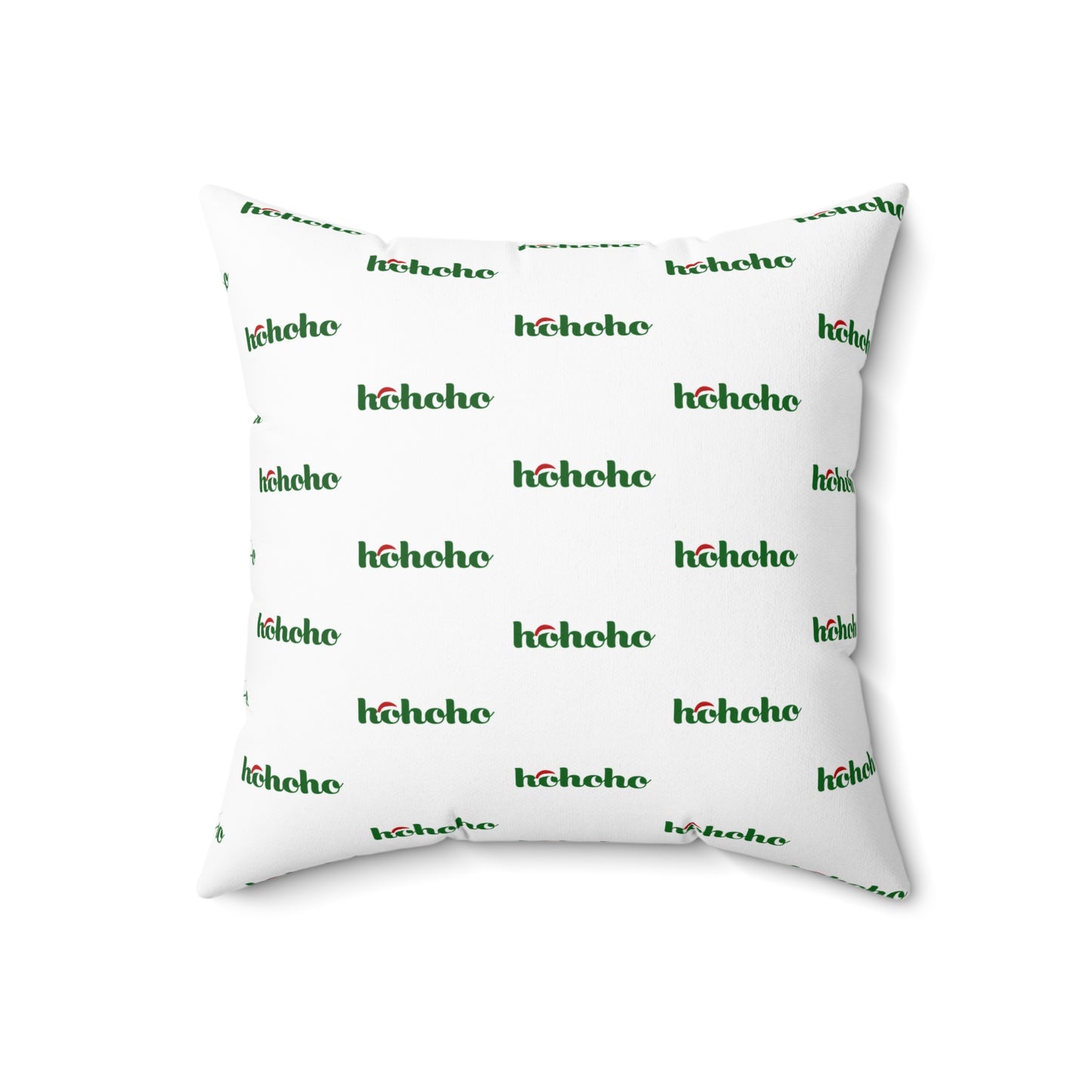 Cojín blanco con estampado festivo HoHoHo: alegría navideña para el hogar o la oficina