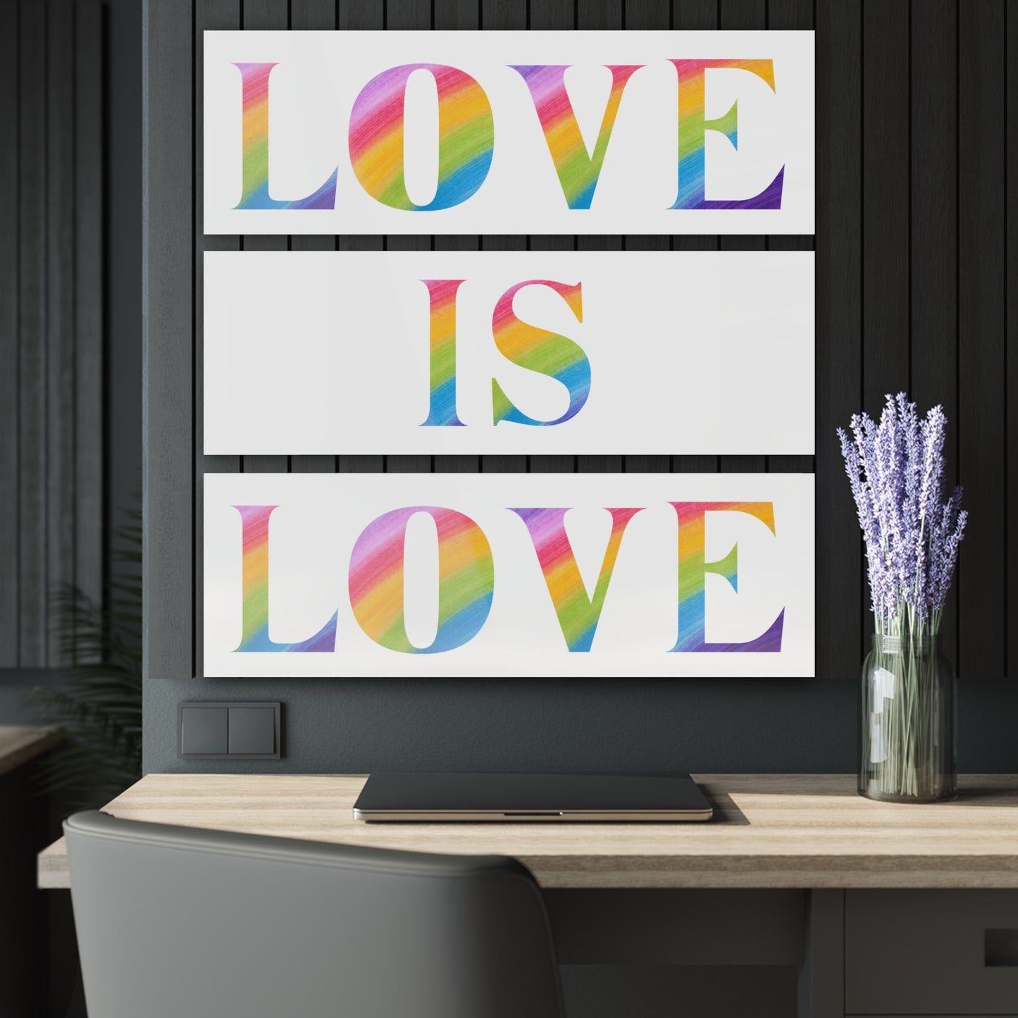 Juego de 3 impresiones acrílicas Lively Love is Love
