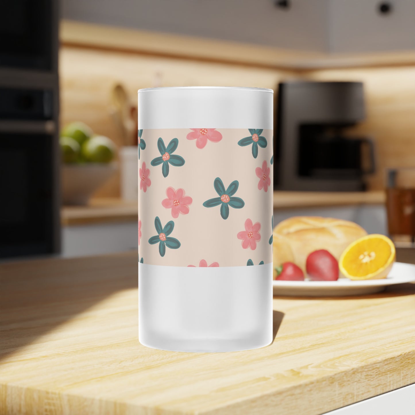 Jarra de cerveza de vidrio esmerilado Blossom Breeze