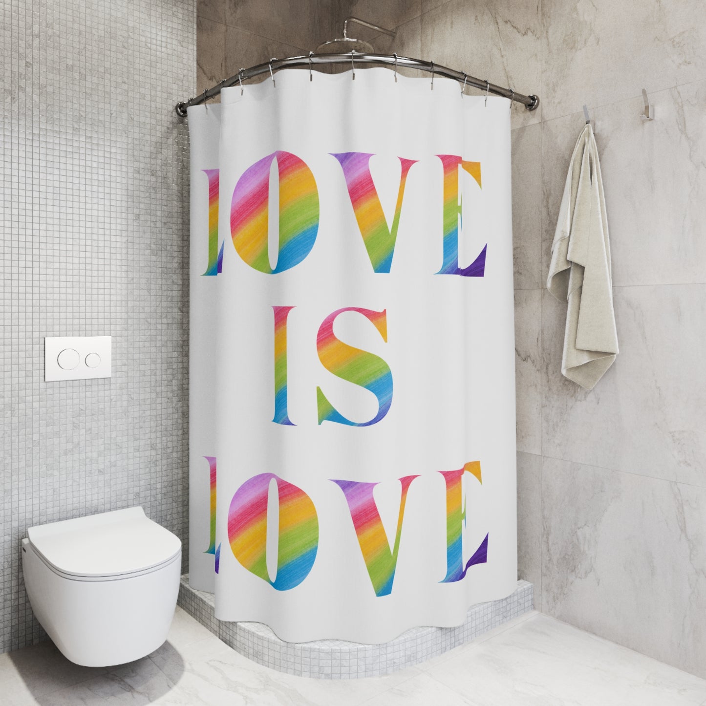 Cortina de ducha Rainbow Love Is Love