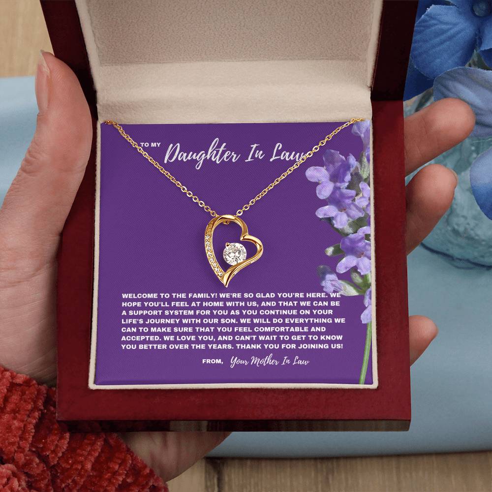 Welcome To The Family Jewelry Gift For Daughter In Law | Forever Love Necklace