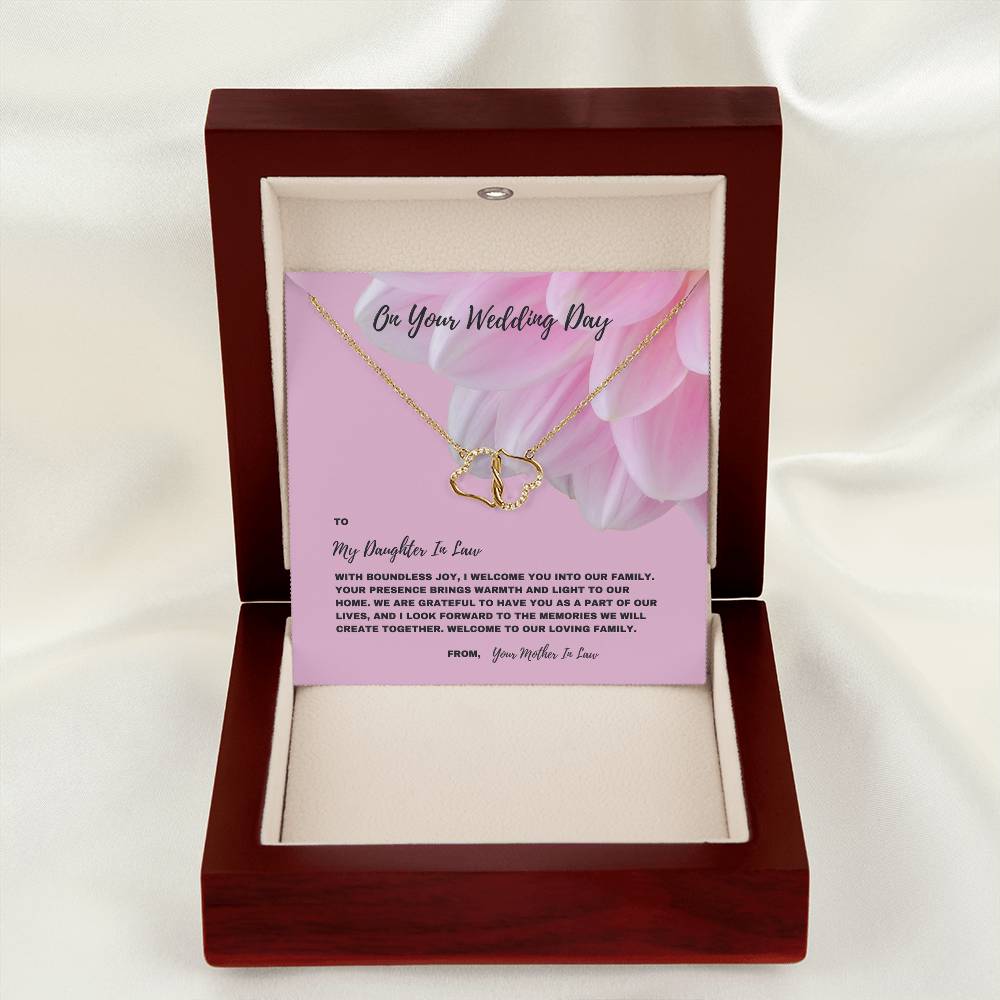 So Grateful To Have You, Wedding Day Gift To My Daughter In Law- 10K Solid Gold Everlasting Love Necklace