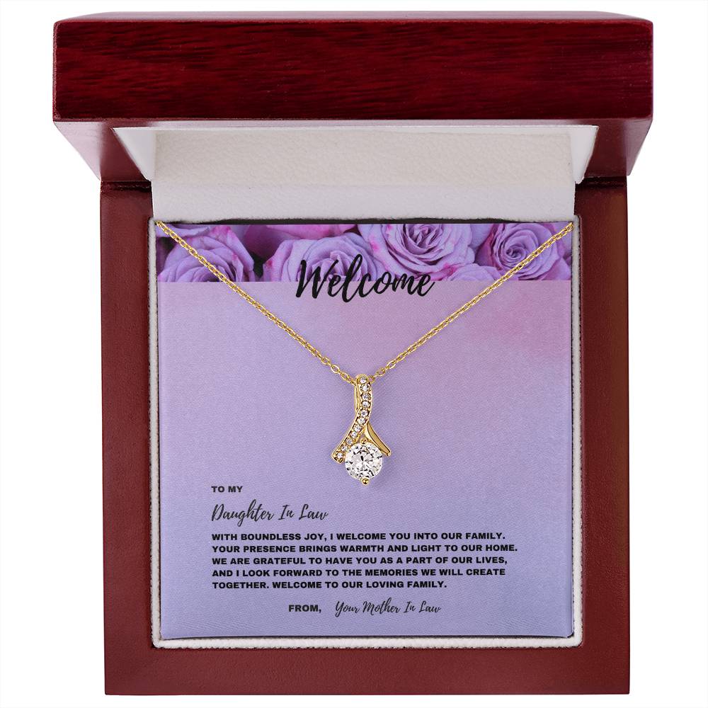 New Daughter In Law Welcome To Our Loving Family Jewelry Gift - Alluring Beauty Necklace