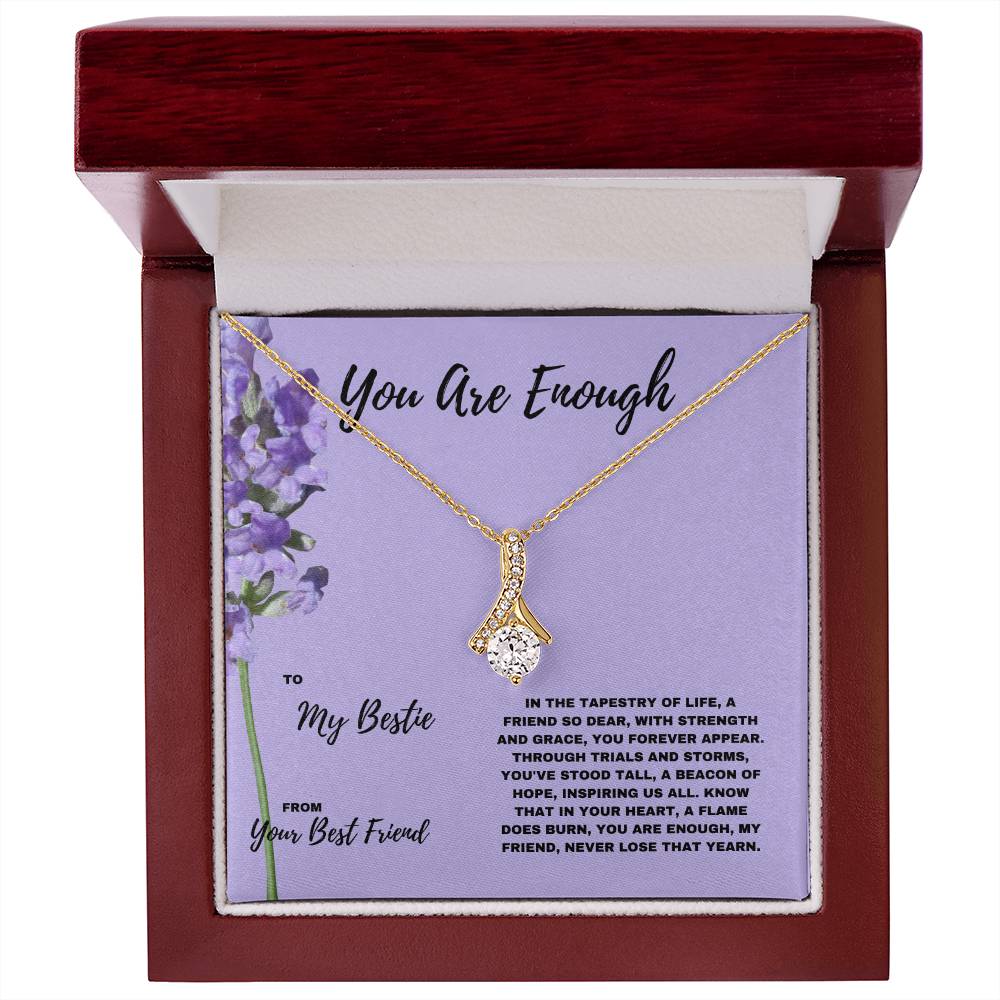 Eres suficiente | Recuerdo de amistad edificante para tu compañero más cercano | Regalo de joyería para un amigo con mensaje alentador