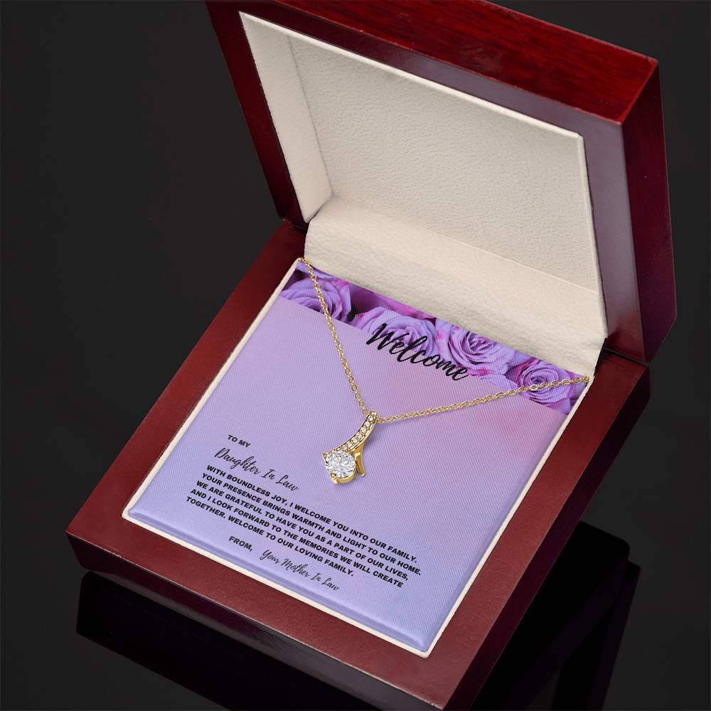 New Daughter In Law Welcome To Our Loving Family Jewelry Gift - Alluring Beauty Necklace
