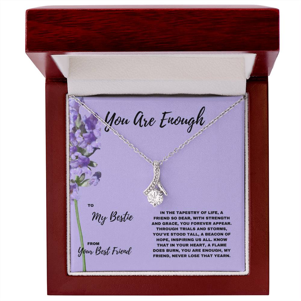 Eres suficiente | Recuerdo de amistad edificante para tu compañero más cercano | Regalo de joyería para un amigo con mensaje alentador