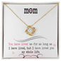 Un collar con el mensaje "Un regalo de amor para toda la vida" para mamá | Un homenaje sincero para un niño | Te he amado toda mi vida - Collar con nudo de amor