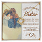 Collar con lazo de corazón para una hermana no biológica | Una celebración de la amistad | Sisters By Heart - Collar con nudo de amor