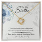 Collar de regalo de hermana no biológica | Un vínculo más allá de la sangre | Gracias por todo - Collar de nudo de amor