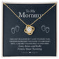 Bump to Mommy Necklace Gift | A Tummy’s Love and Kisses - Love Knot Necklace