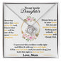 Hermoso collar con forma de capítulo como regalo para hija. Sujétalo fuerte para sentir mi amor: collar con nudo de amor