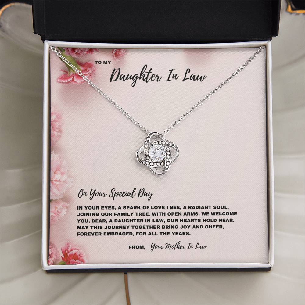 Family Tree Welcome Jewelry Gift  for Daughter-In-Law | Love Knot Necklace
