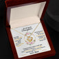 Hermoso collar con forma de capítulo como regalo para hija. Sujétalo fuerte para sentir mi amor: collar con nudo de amor