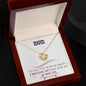 Un collar con el mensaje "Un regalo de amor para toda la vida" para mamá | Un homenaje sincero para un niño | Te he amado toda mi vida - Collar con nudo de amor