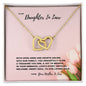 A Treasure You Are, A Joy To Behold Welcome Jewelry Gift To Daughter In Law - Interlocking Hearts Necklace