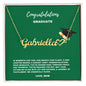 Collar de graduación con luz radiante | Un viaje de triunfo y éxito | Comienza un nuevo capítulo: collar con nombre y corazón