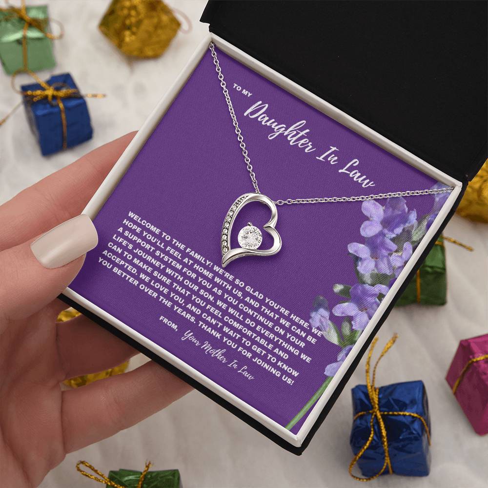 Welcome To The Family Jewelry Gift For Daughter In Law | Forever Love Necklace