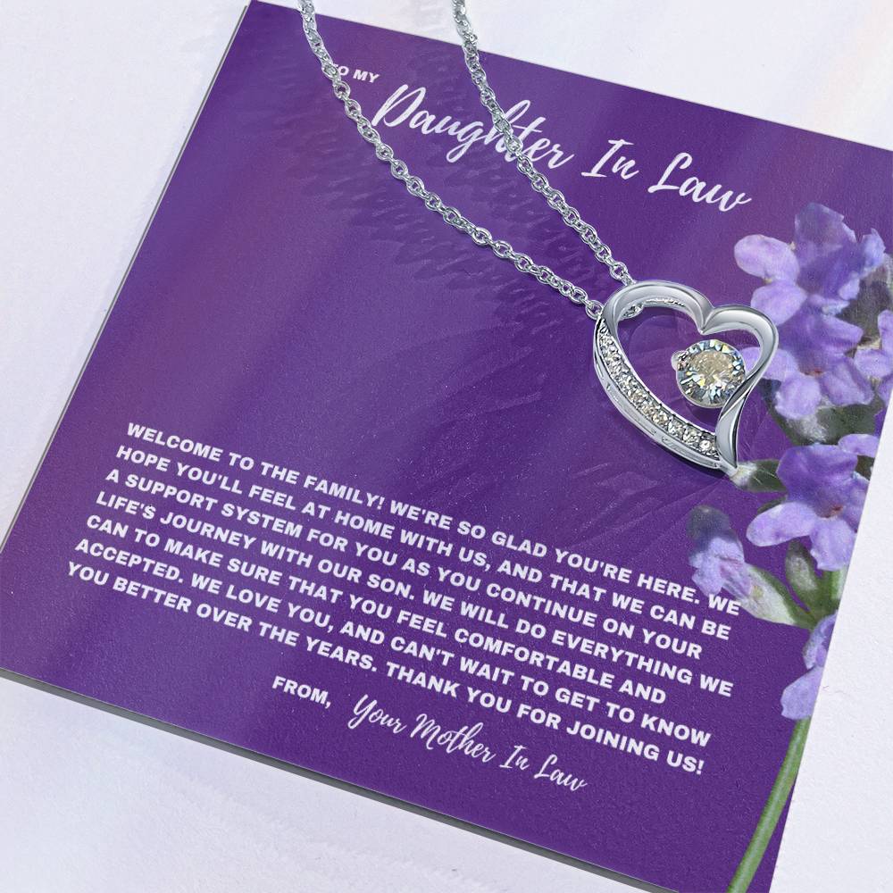 Welcome To The Family Jewelry Gift For Daughter In Law | Forever Love Necklace