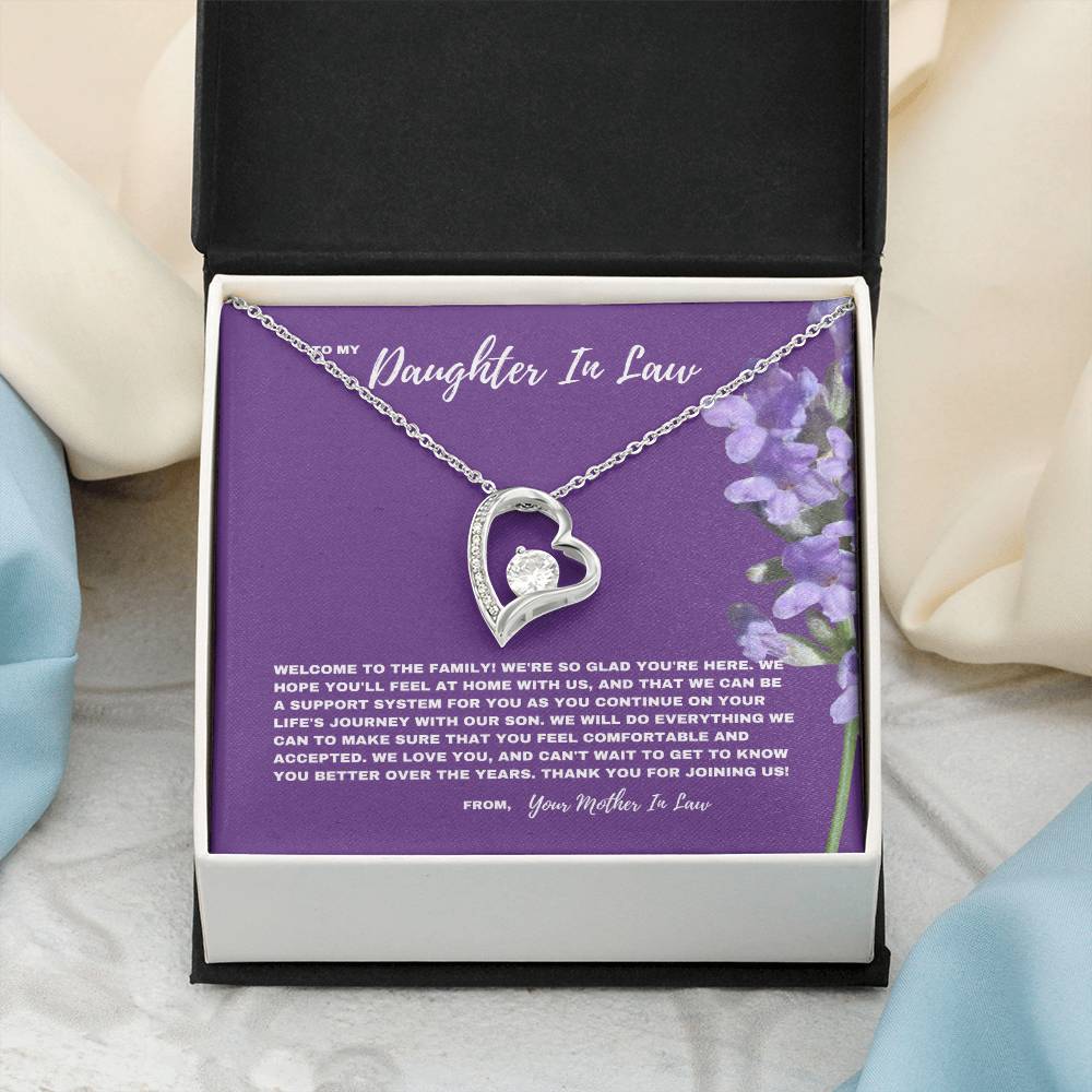 Welcome To The Family Jewelry Gift For Daughter In Law | Forever Love Necklace