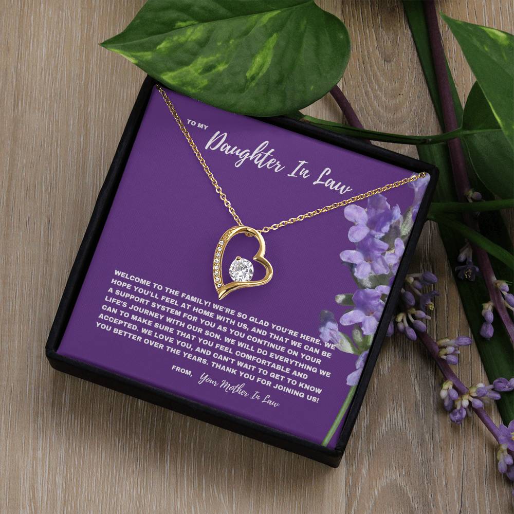 Welcome To The Family Jewelry Gift For Daughter In Law | Forever Love Necklace