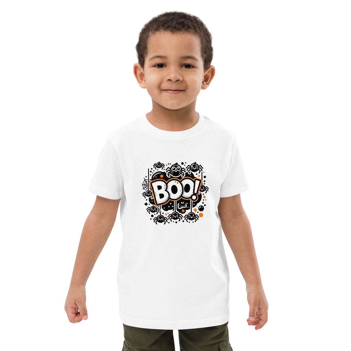 Boo! Cute Kids Halloween T-Shirt – Fun Spider Design for Toddlers & Young Children