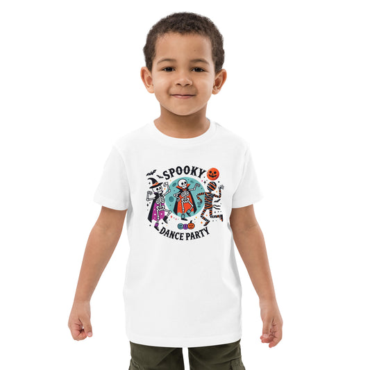 Spooky Dance Party Kids Halloween T-Shirt – Fun Skeleton Dance Design for Toddlers & Children