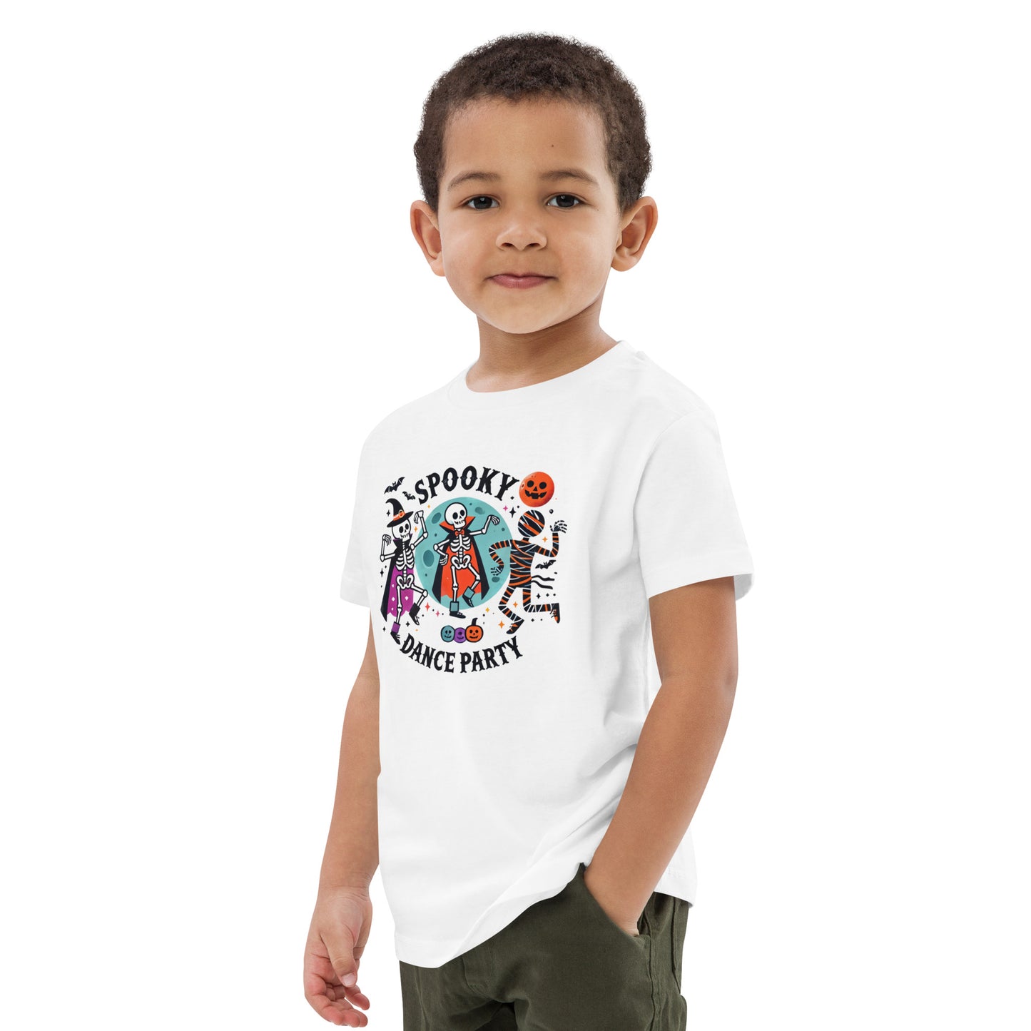 Spooky Dance Party Kids Halloween T-Shirt – Fun Skeleton Dance Design for Toddlers & Children