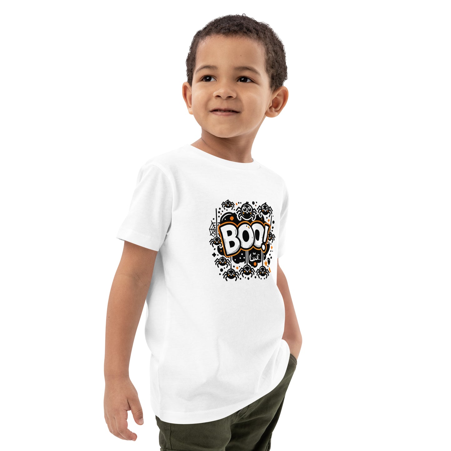 Boo! Cute Kids Halloween T-Shirt – Fun Spider Design for Toddlers & Young Children