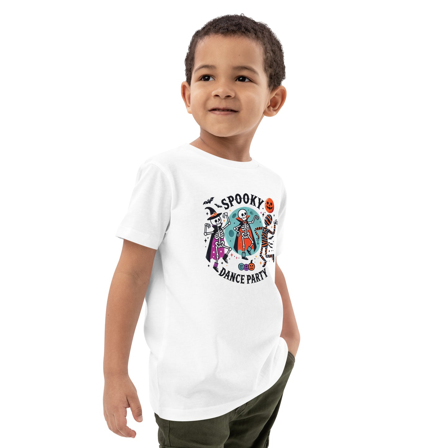 Spooky Dance Party Kids Halloween T-Shirt – Fun Skeleton Dance Design for Toddlers & Children
