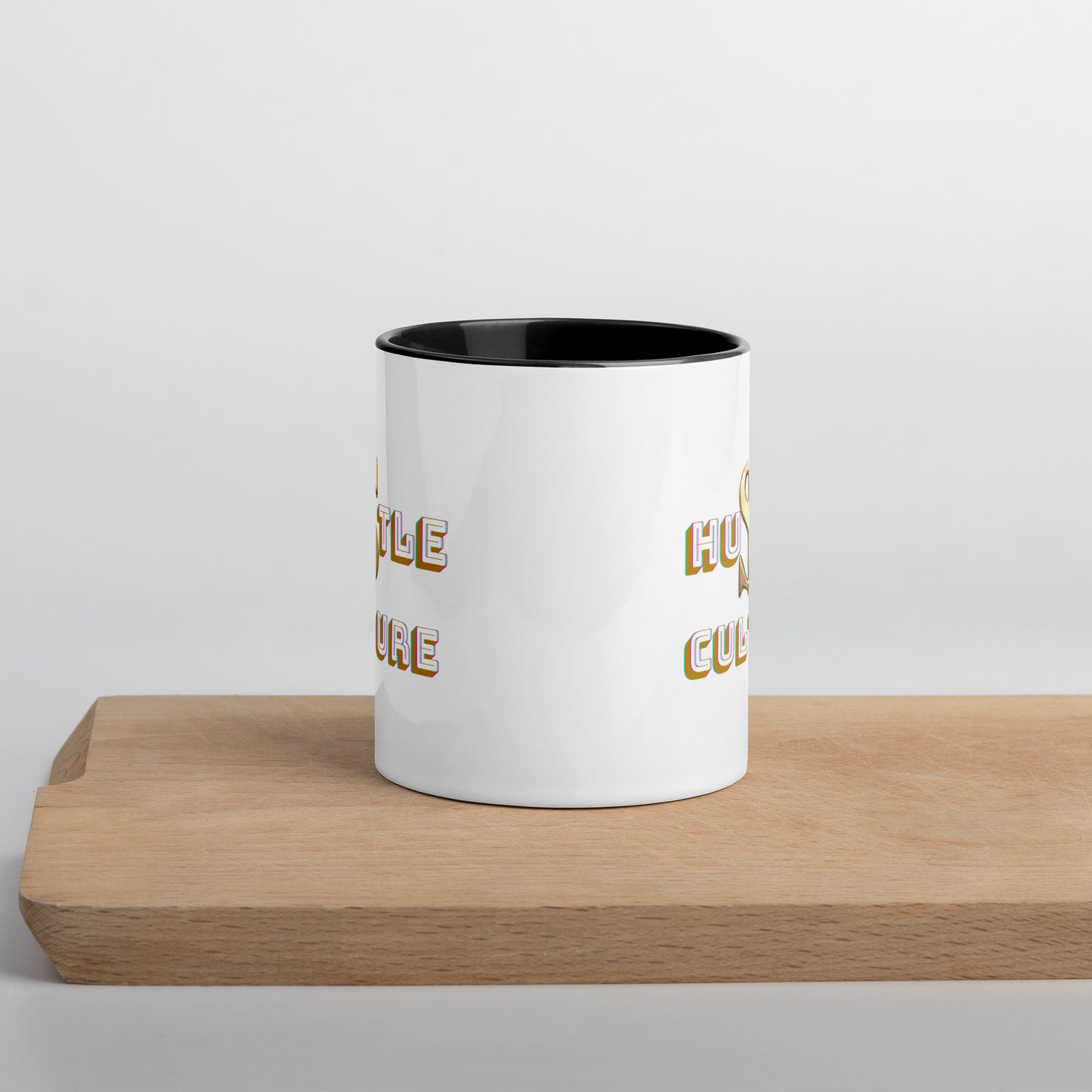 Taza con el símbolo del dólar y la cultura del ajetreo