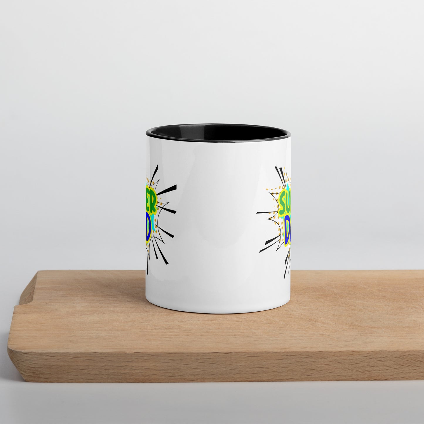 Taza de café con el texto "Super Dad Hero" para inspirarte a diario