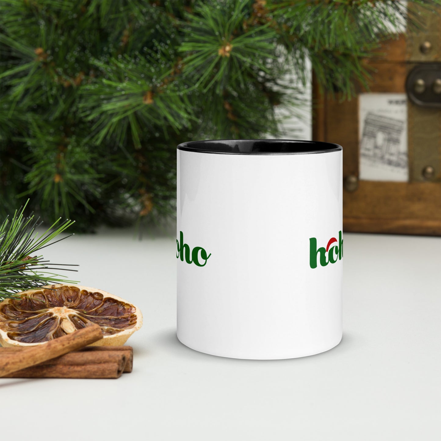 Taza de café con la alegría de Papá Noel