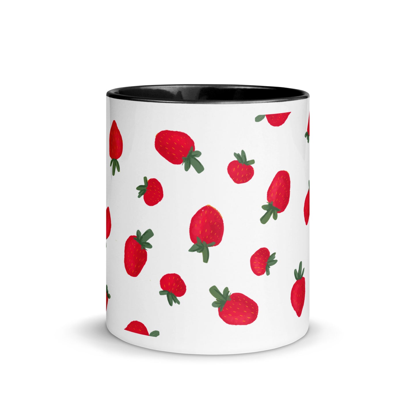Taza de café con sinfonía de fresas