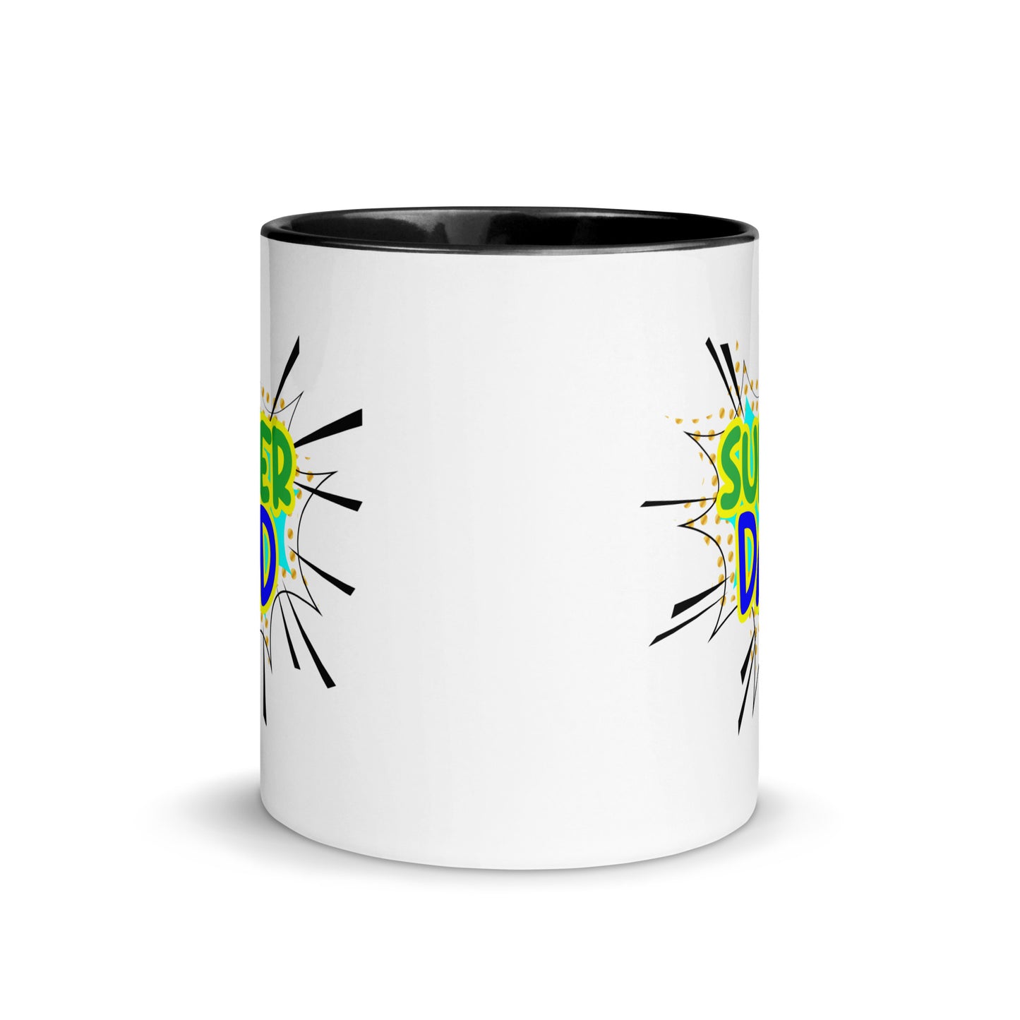 Taza de café con el texto "Super Dad Hero" para inspirarte a diario