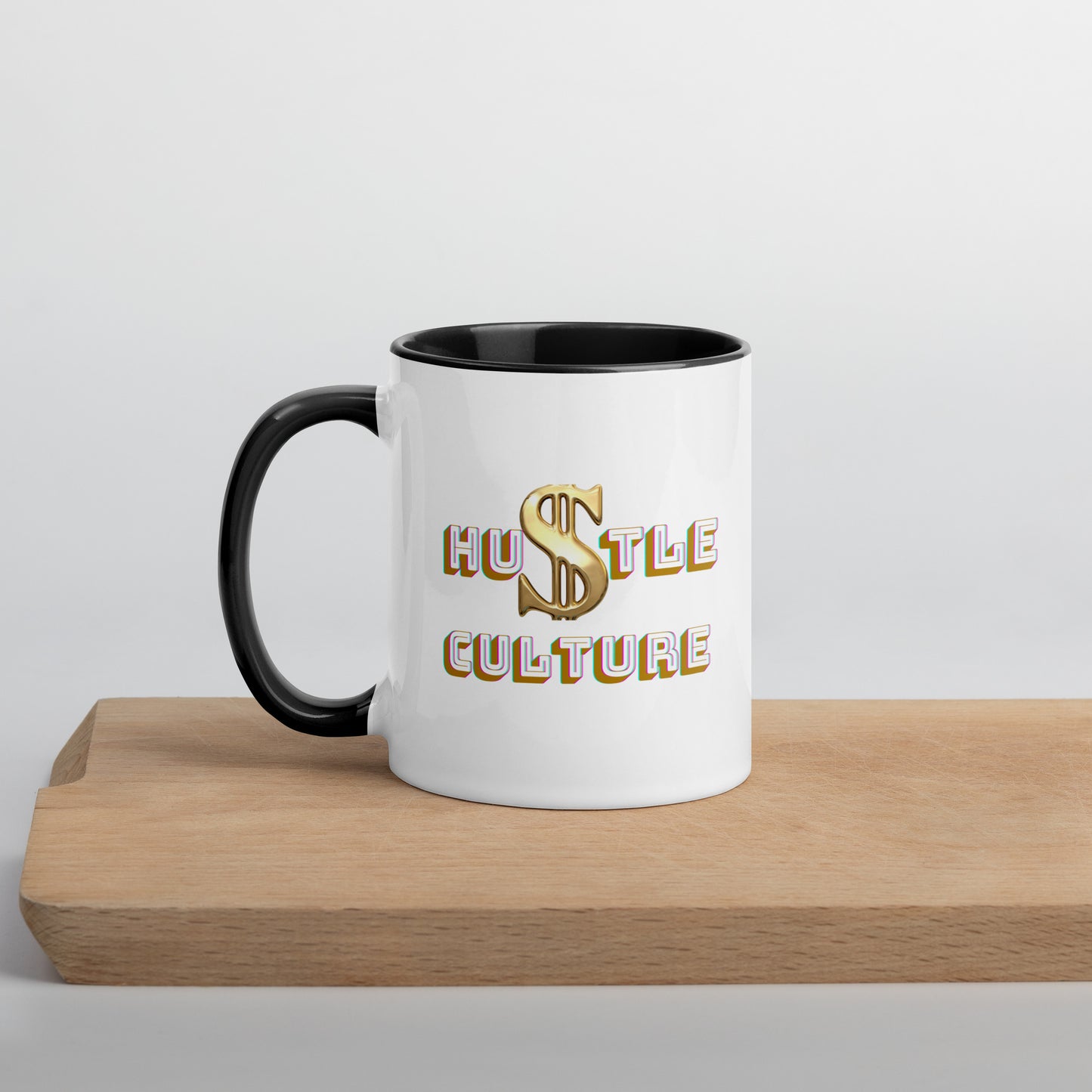 Taza con el símbolo del dólar y la cultura del ajetreo