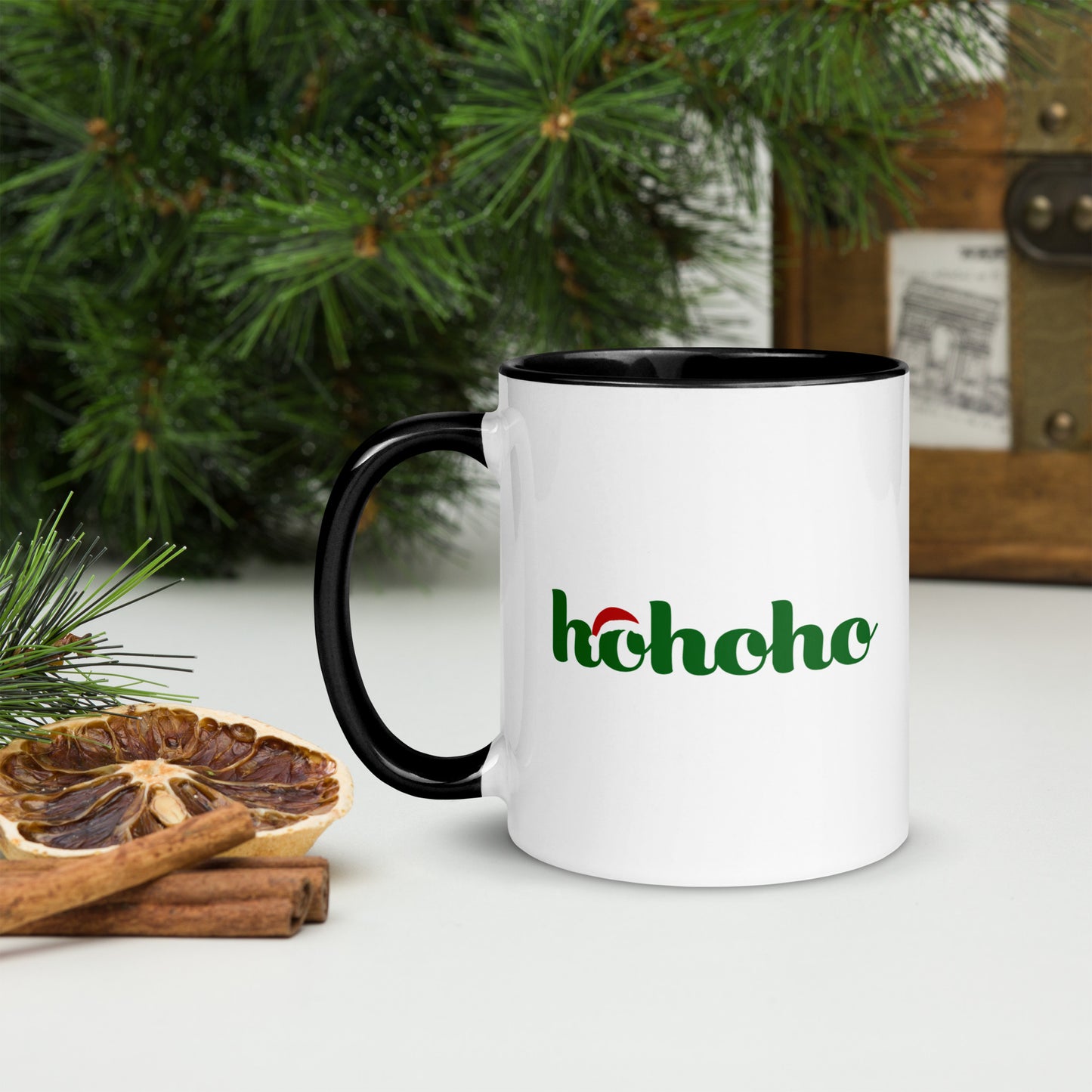Taza de café con la alegría de Papá Noel