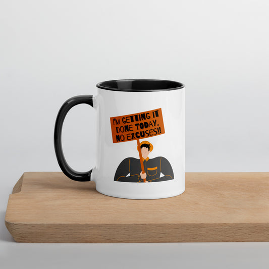 Taza de café con el mensaje "Manifestante motivado"