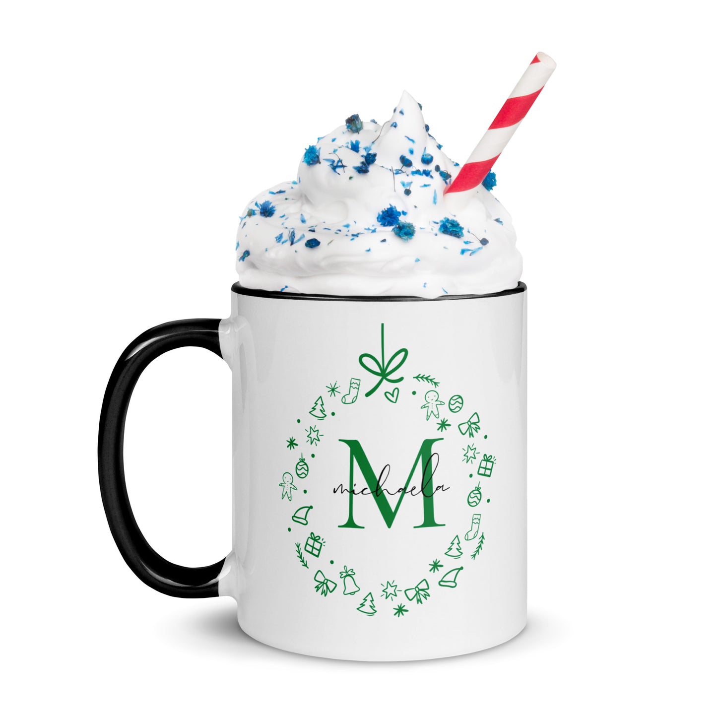 Taza con el monograma alegre de Michaela