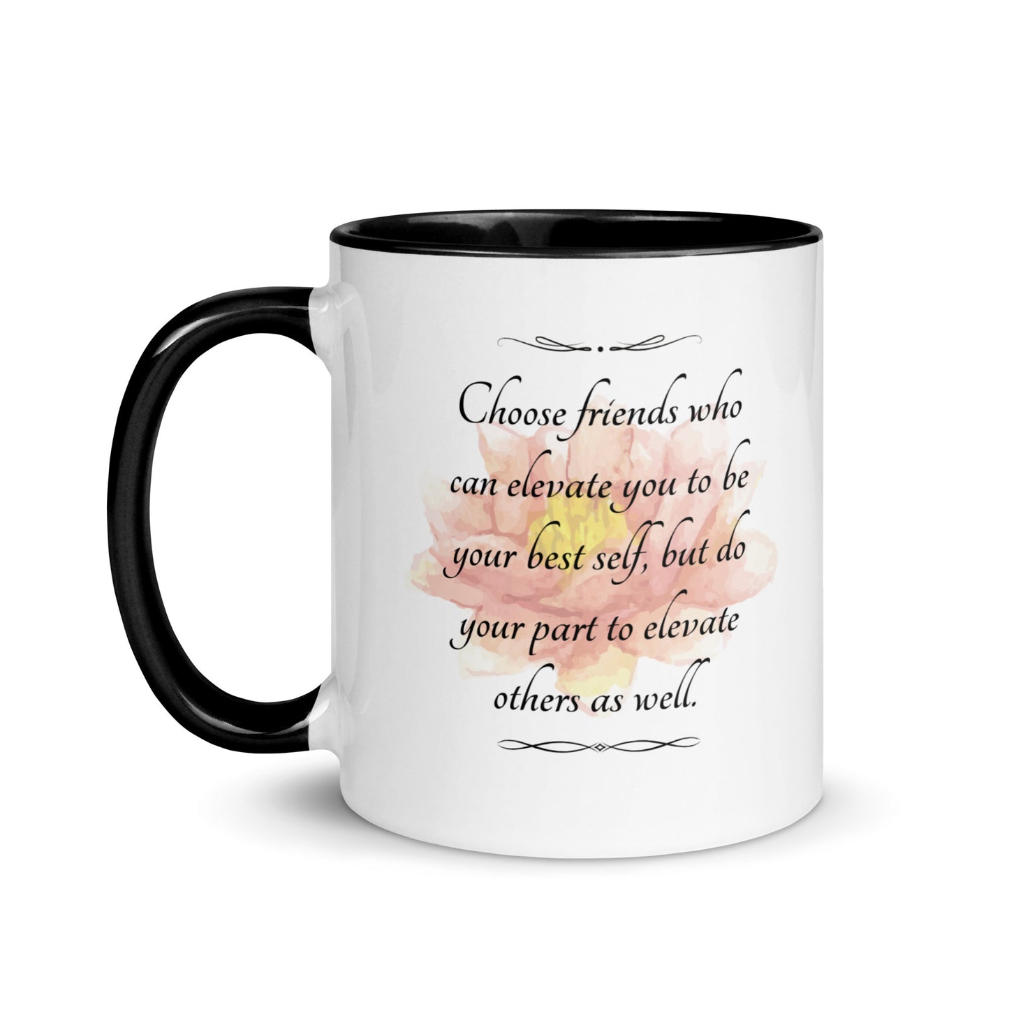 Taza de café La amistad eleva el empoderamiento