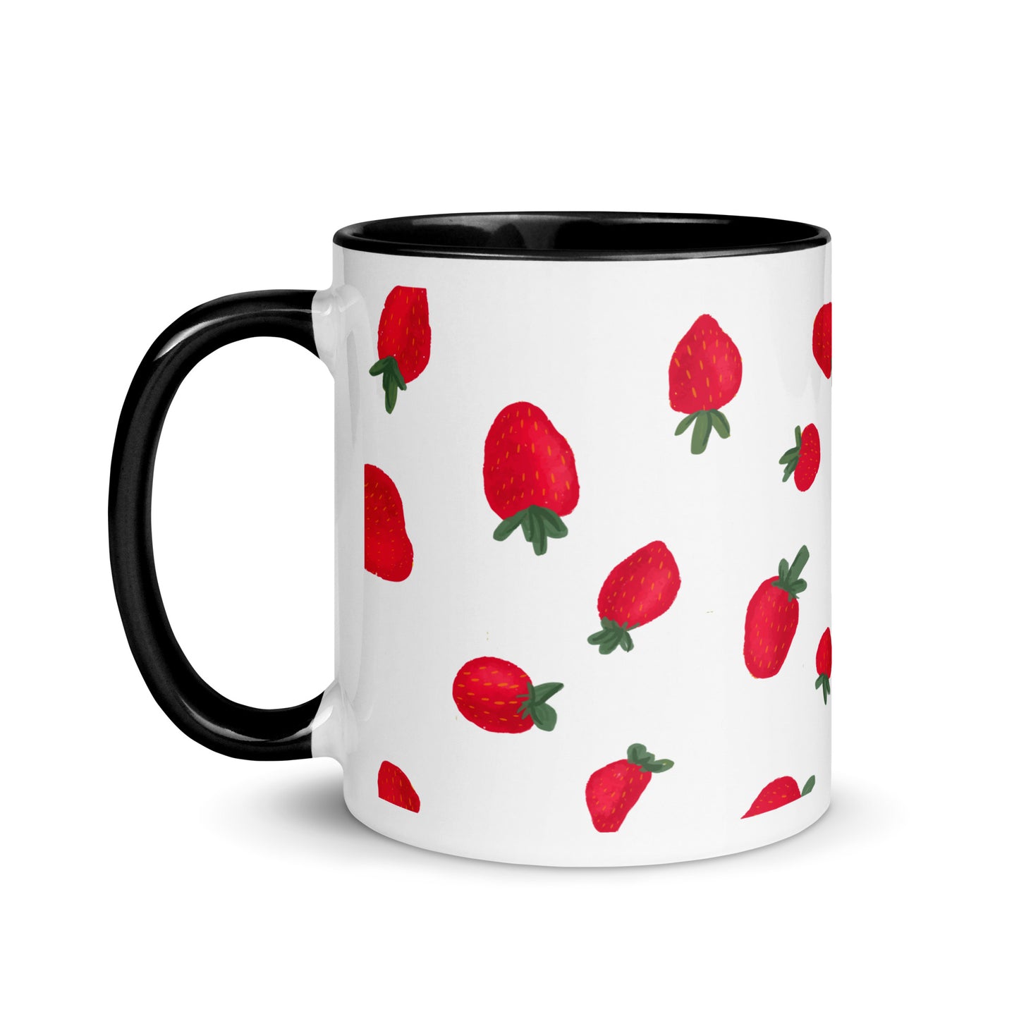 Taza de café con sinfonía de fresas
