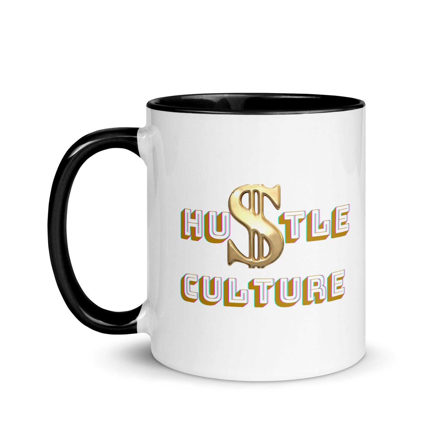 Taza con el símbolo del dólar y la cultura del ajetreo