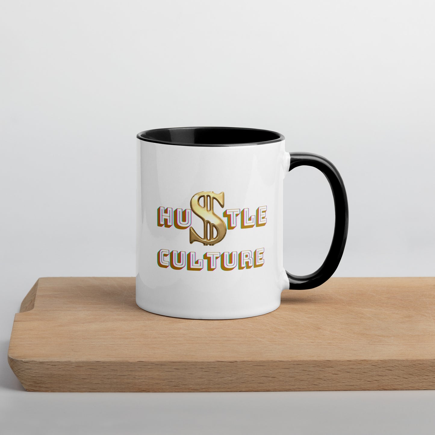 Taza con el símbolo del dólar y la cultura del ajetreo