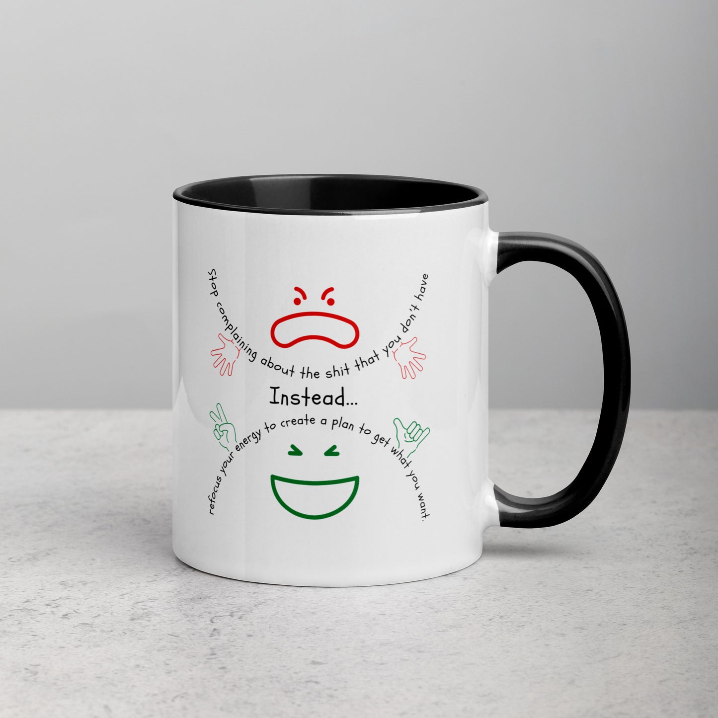 Taza de café con planificador de empoderamiento