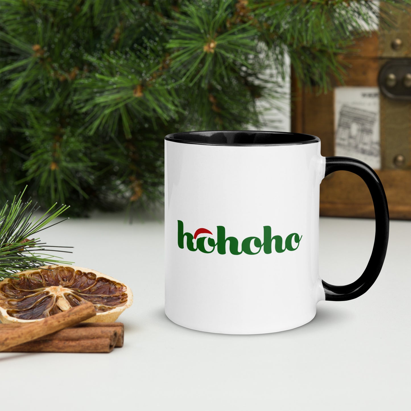 Taza de café con la alegría de Papá Noel