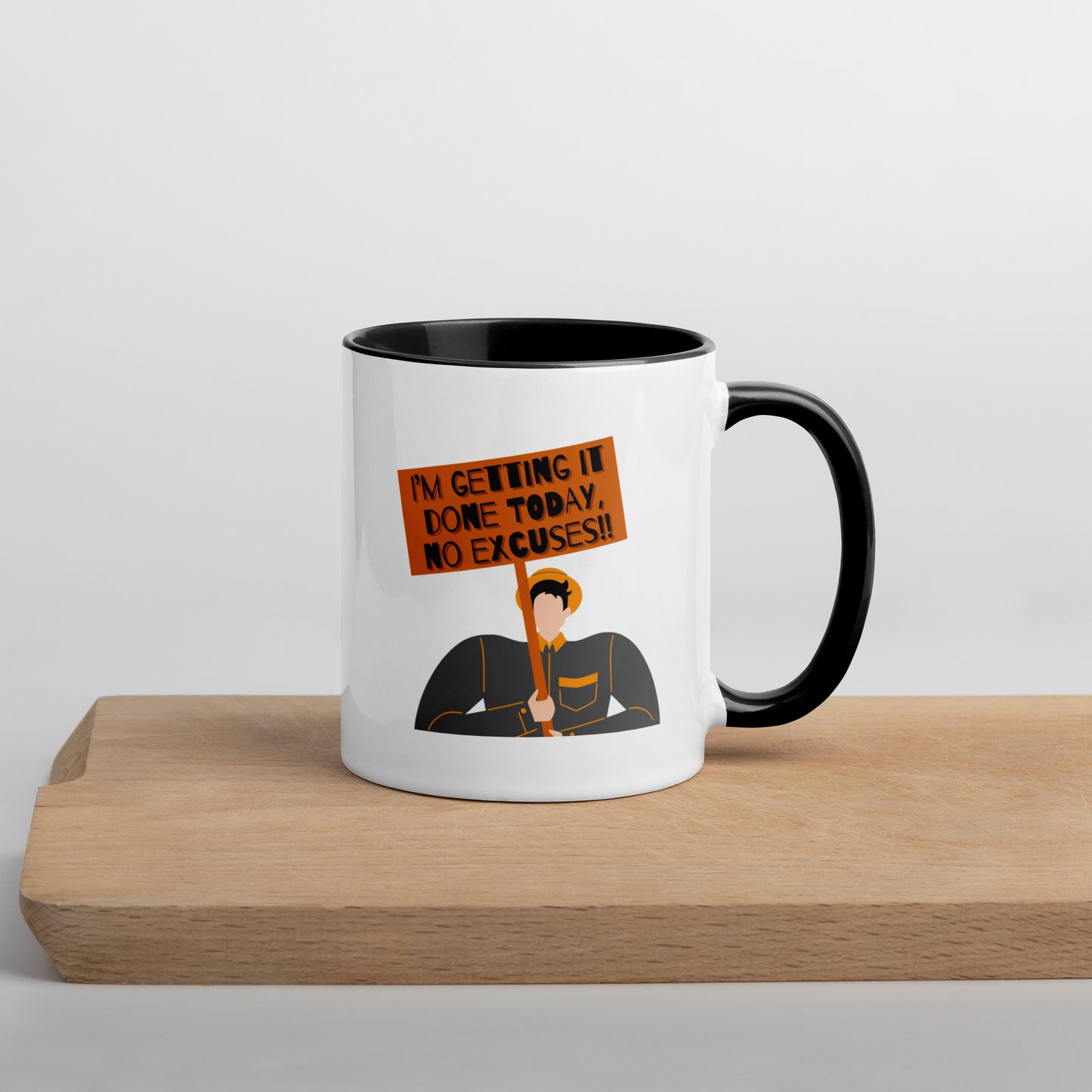 Taza de café con el mensaje "Manifestante motivado"