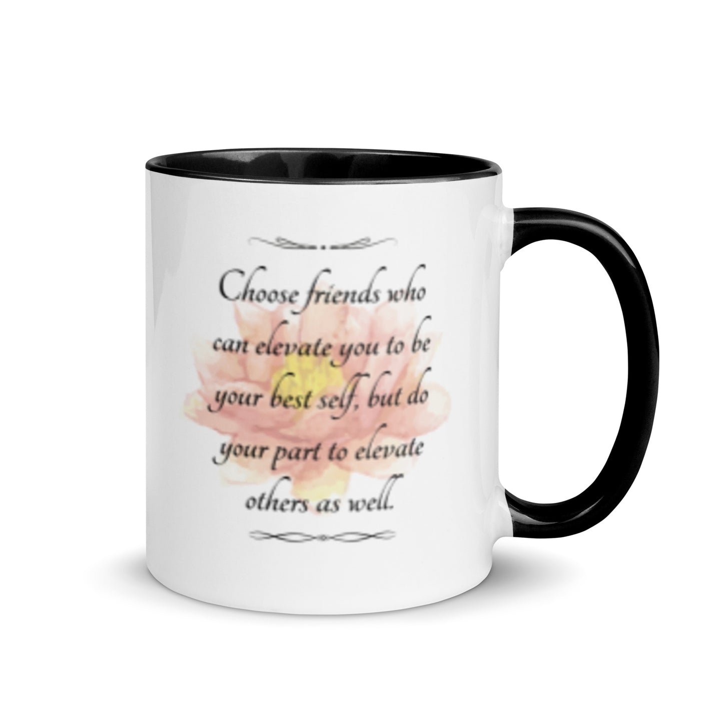 Taza de café La amistad eleva el empoderamiento