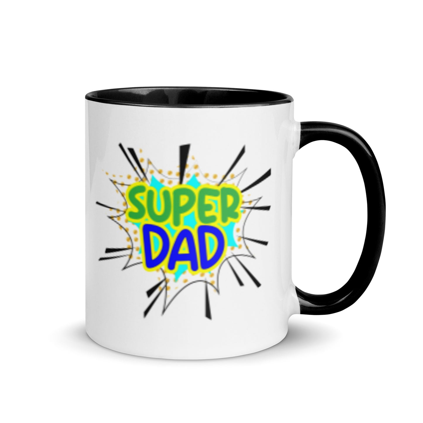 Taza de café con el texto "Super Dad Hero" para inspirarte a diario